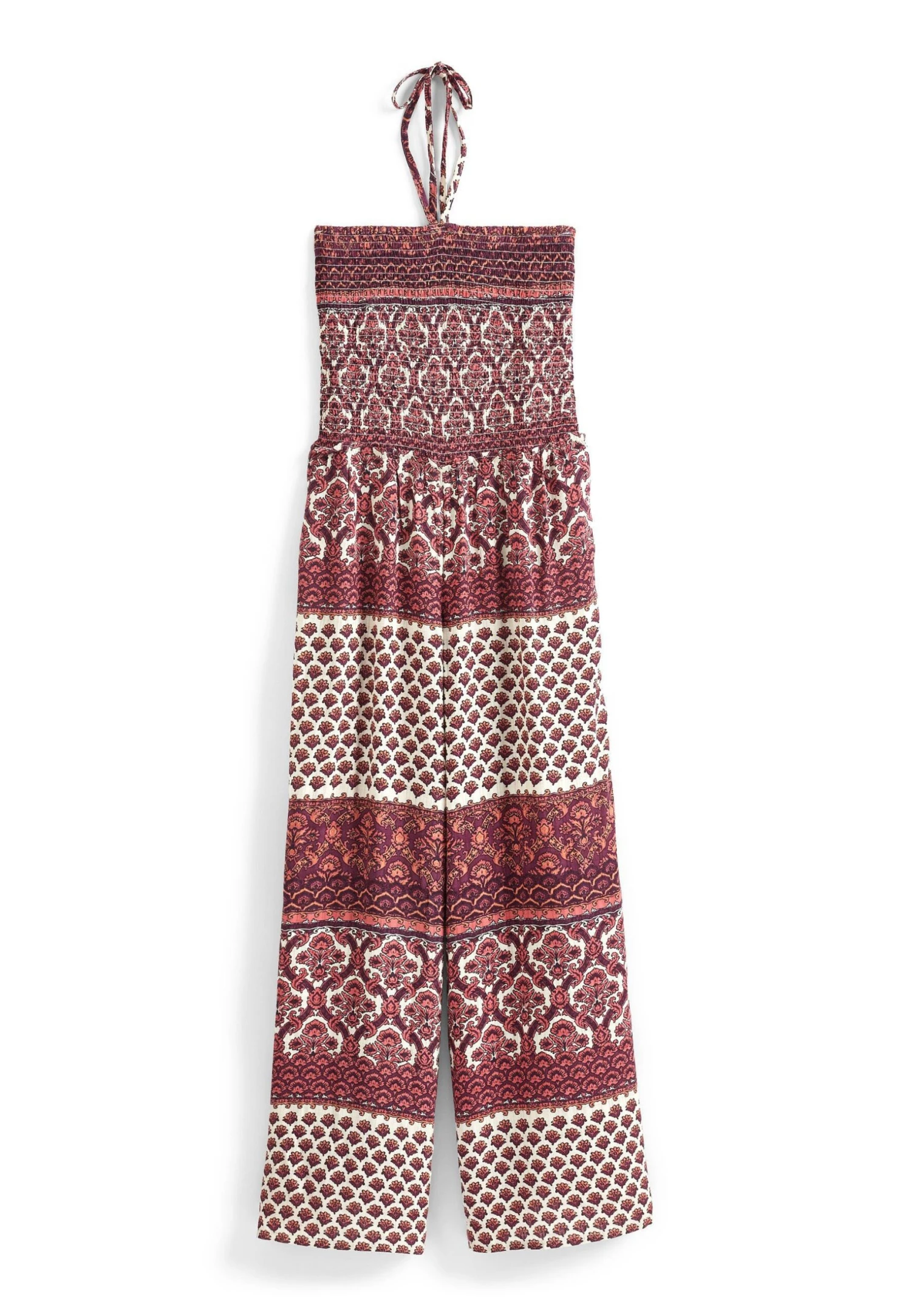 Next Shirred Bandeau - Combinaison - Red Burgundy Woodblock 7 Next Shirred Bandeau - Combinaison - Red Burgundy Woodblock – Image 5