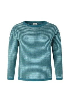 Tom Tailor Pullover - Teal Blue Bubble Structure -Next Soldes 959438488bbc4c5093ccf0133c6552f0