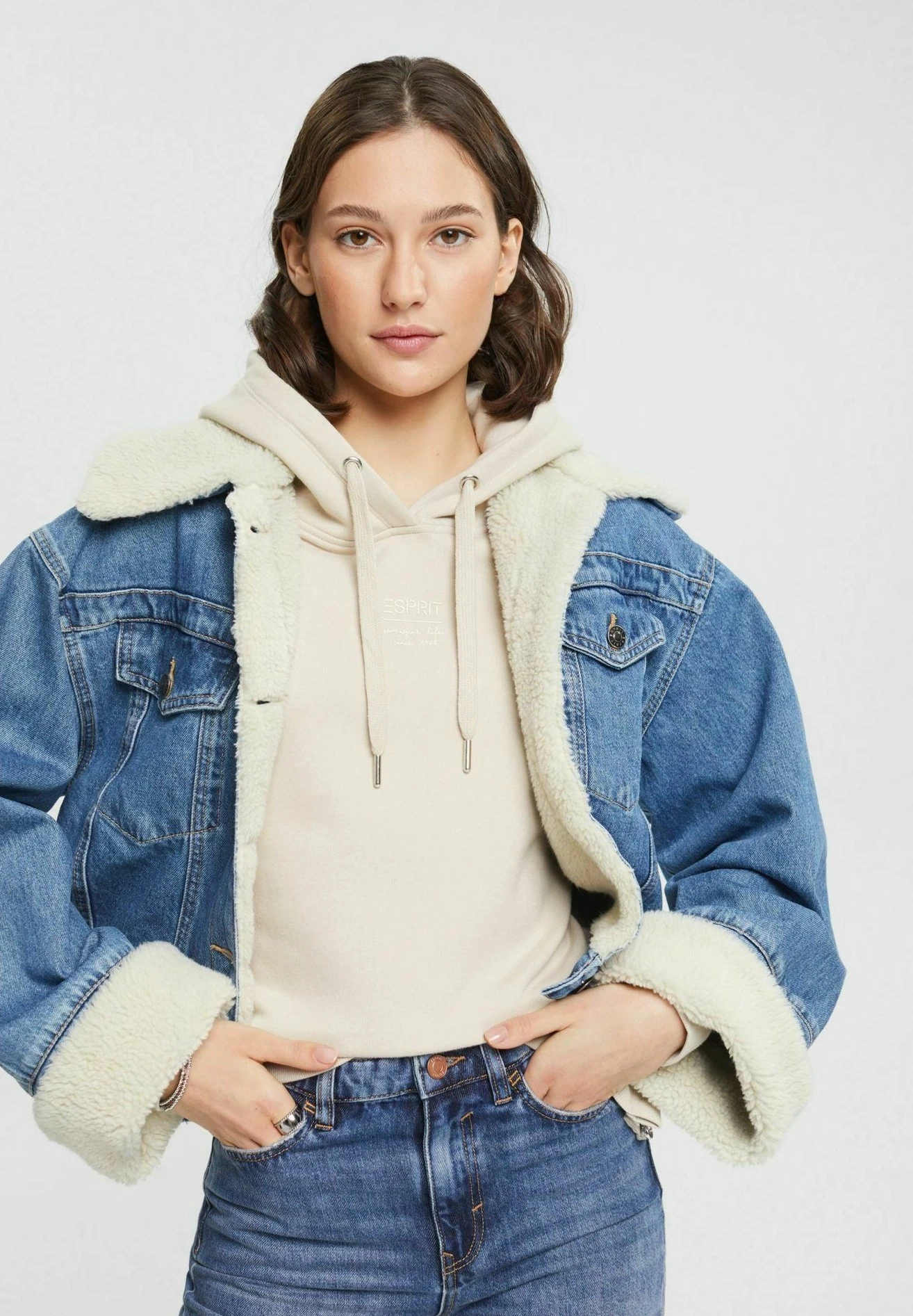 ESPRIT Mit Seitlichen Reissverschlüssen - Sweat À Capuche - Light Taupe 7 ESPRIT Mit Seitlichen Reissverschlüssen - Sweat À Capuche - Light Taupe – Image 5