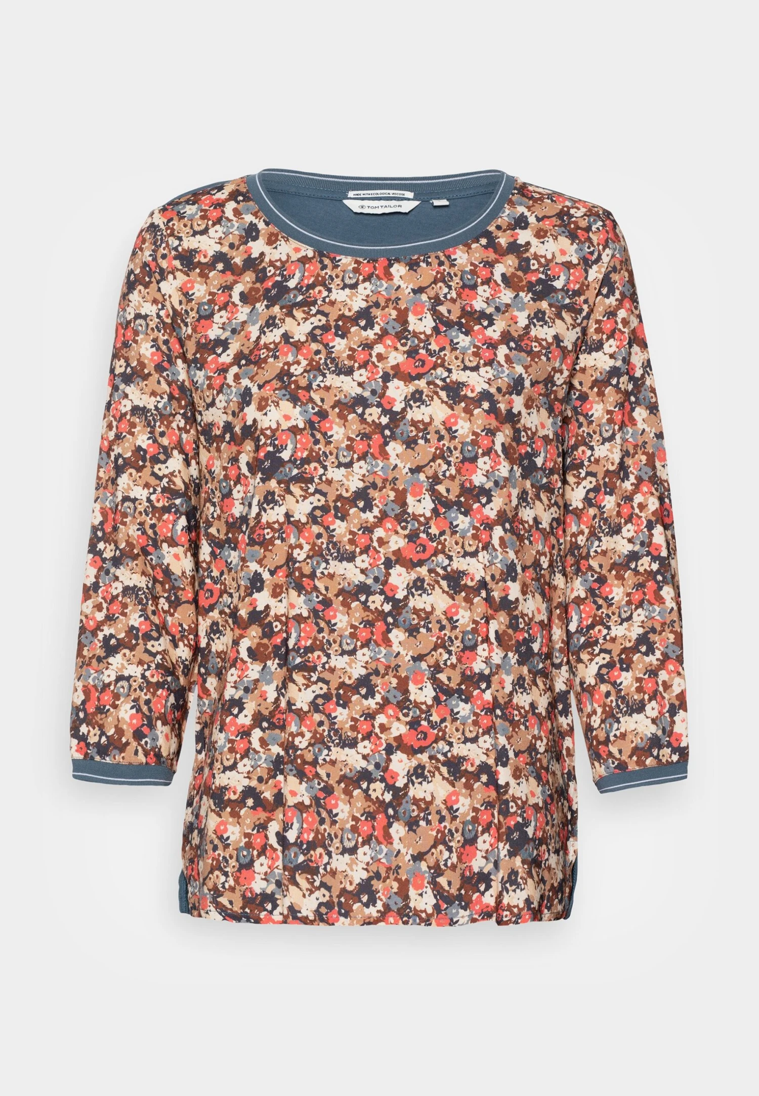 Tom Tailor Fabric Mix - T-Shirt À Manches Longues - Beige 3 Tom Tailor Fabric Mix - T-Shirt À Manches Longues - Beige