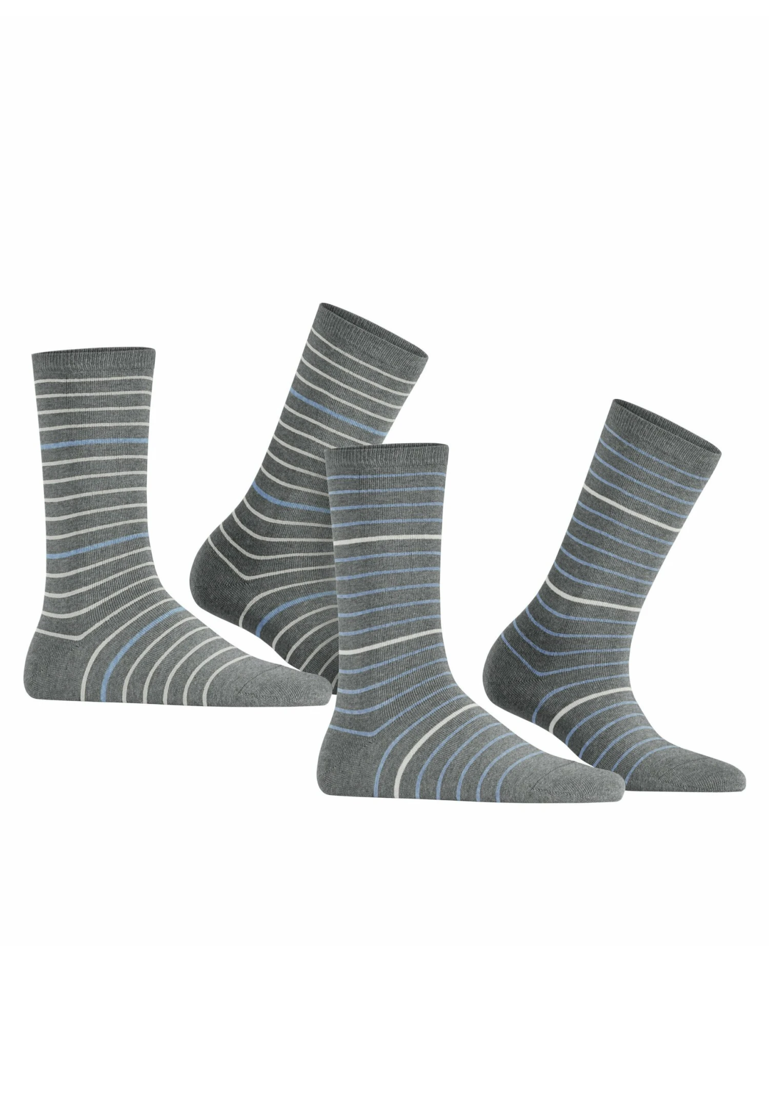 ESPRIT Fine Stripe 2-Pack - Chaussettes - Light Greymel 5 ESPRIT Fine Stripe 2-Pack - Chaussettes - Light Greymel – Image 3