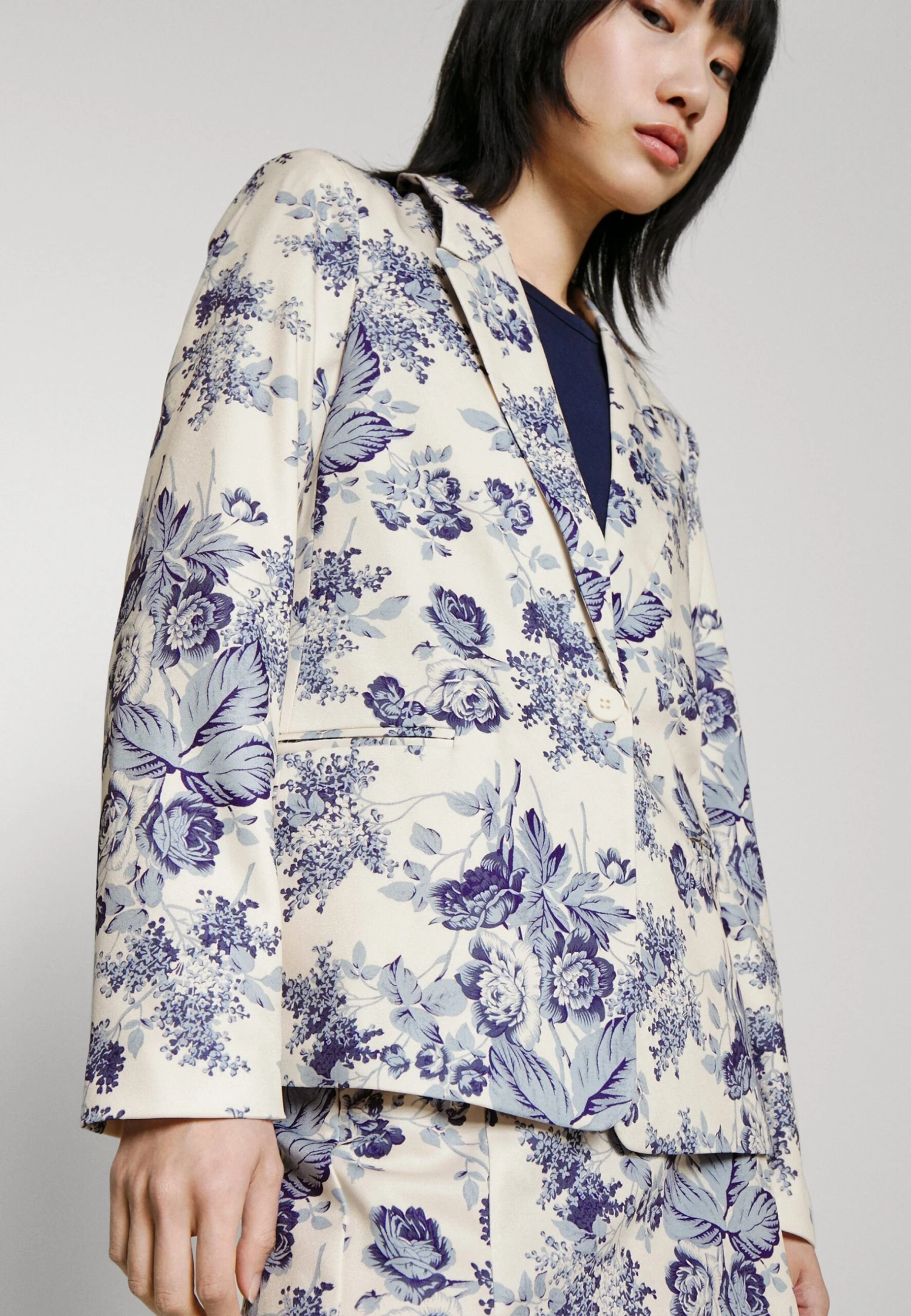 Vila Viporcelina - Blazer - Birch/Blue 6 Vila Viporcelina - Blazer - Birch/Blue – Image 4