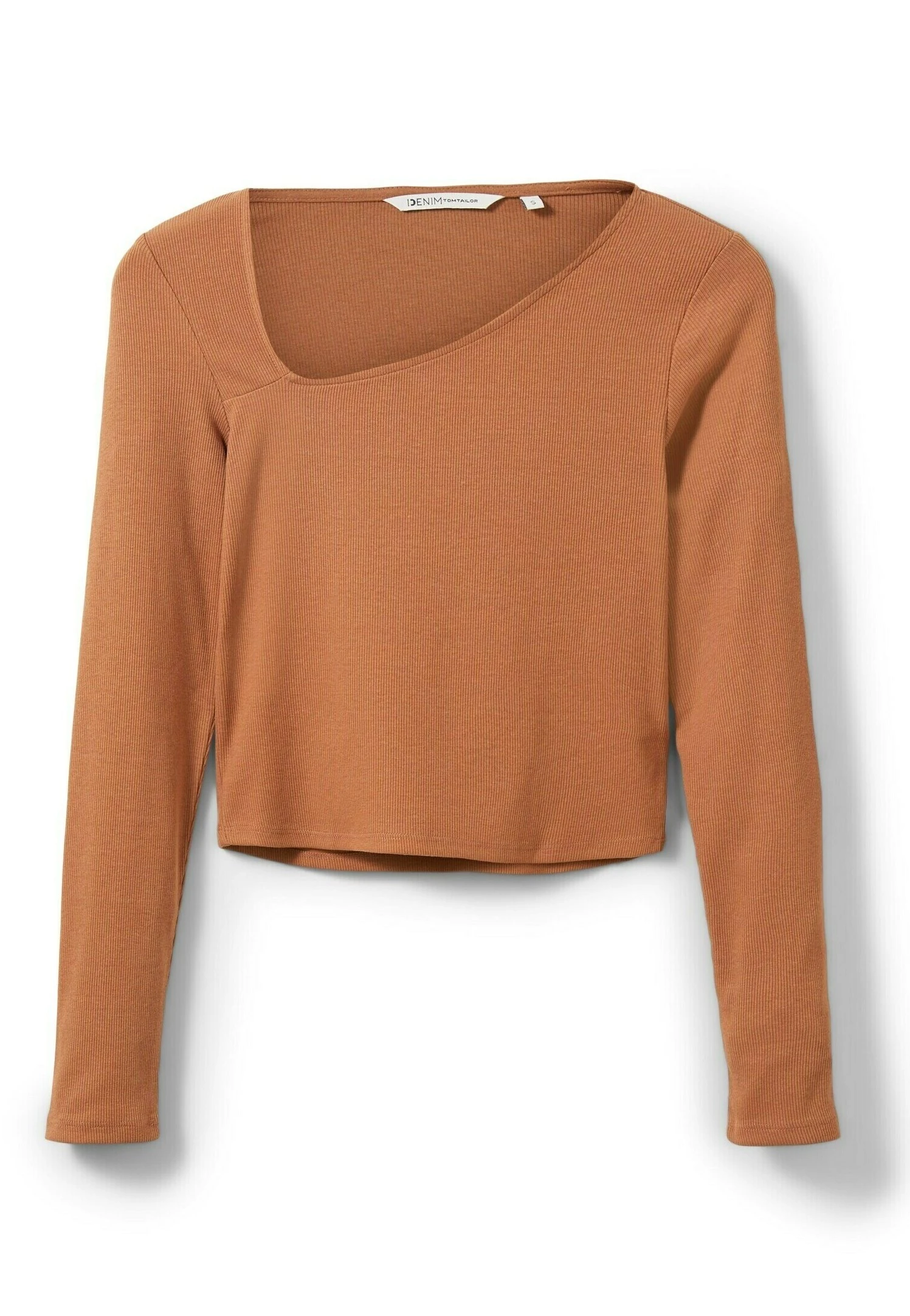 TOM TAILOR Denim Mit Asymmetrischem Ausschnitt - T-Shirt À Manches Longues - Mid Brown 11 TOM TAILOR Denim Mit Asymmetrischem Ausschnitt - T-Shirt À Manches Longues - Mid Brown – Image 9