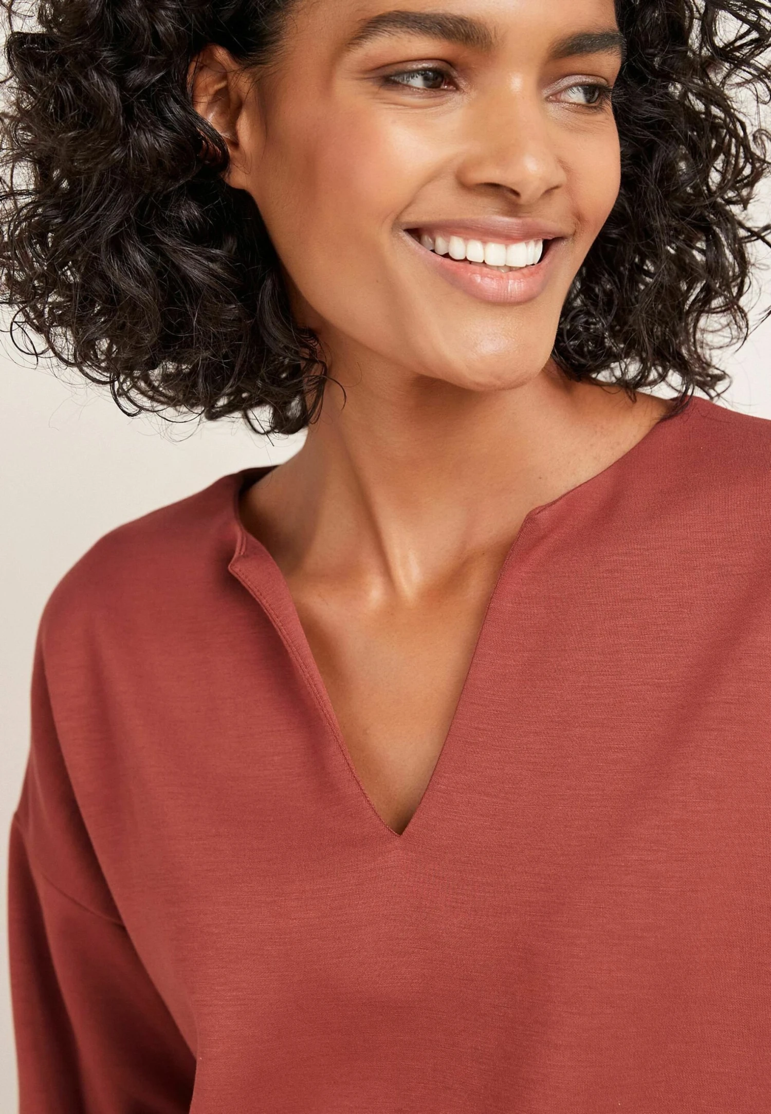 Next Long Sleeve Slinky Notch Neck Standard - Sweatshirt - Rust Brown 6 Next Long Sleeve Slinky Notch Neck Standard - Sweatshirt - Rust Brown – Image 4