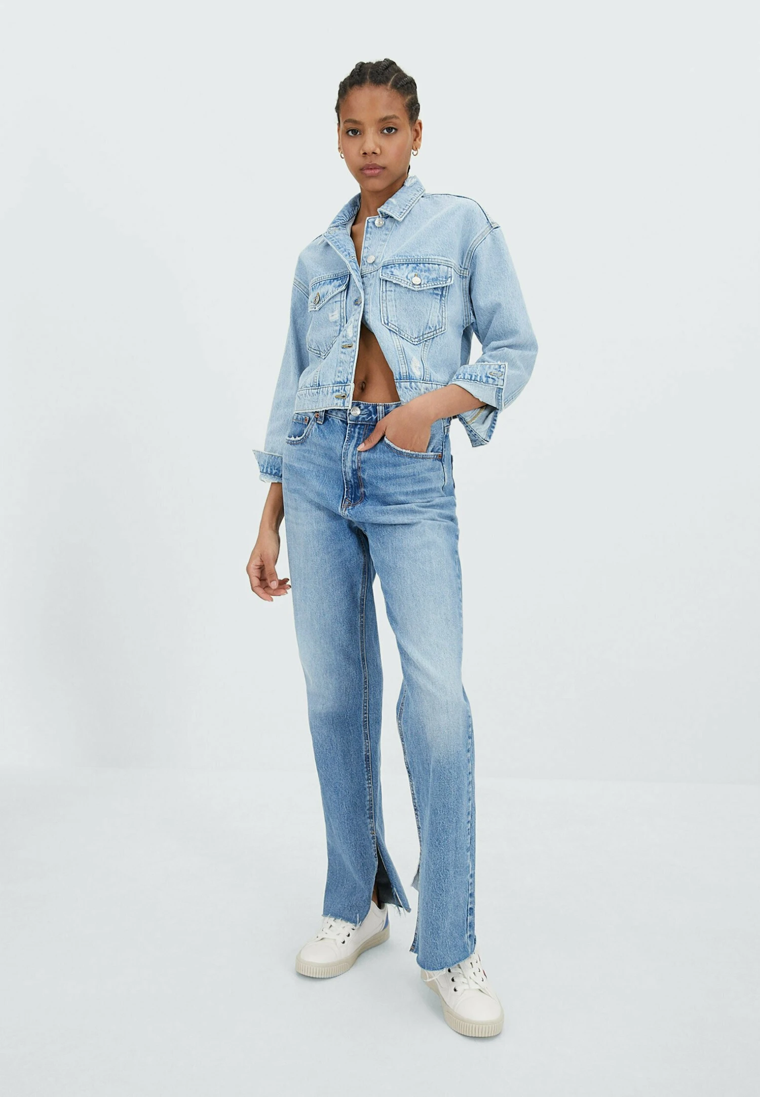 Stradivarius Ropped - Veste En Jean - Light Blue 4 Stradivarius Ropped - Veste En Jean - Light Blue – Image 2