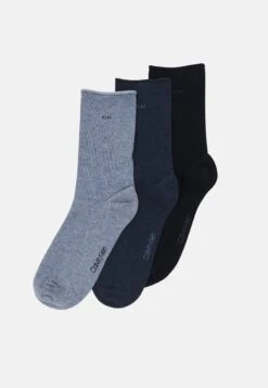 CALVIN KLEIN UNDERWEAR Women Sock Roll Top 3 Pack - Chaussettes - Light Blue Melange