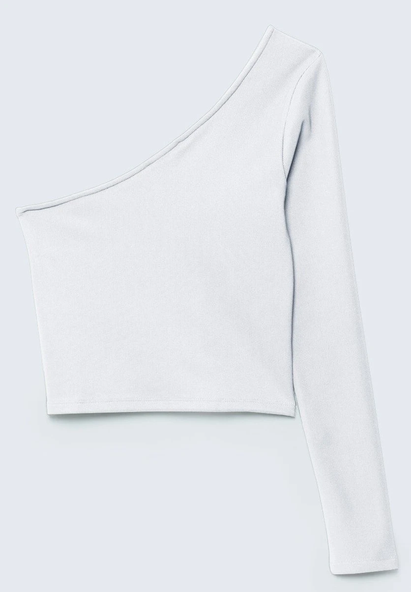 Stradivarius Asymmetrisches - T-Shirt À Manches Longues - Off White 8 Stradivarius Asymmetrisches - T-Shirt À Manches Longues - Off White – Image 6