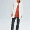 With Neckband - Manteau Court - Off White