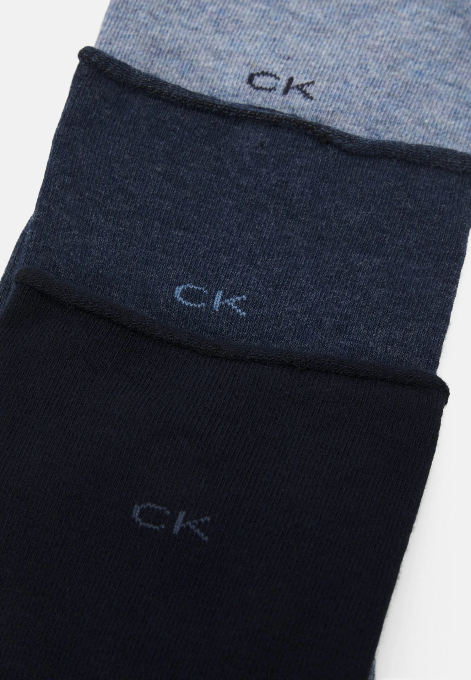CALVIN KLEIN UNDERWEAR Women Sock Roll Top 3 Pack - Chaussettes - Light Blue Melange 4 CALVIN KLEIN UNDERWEAR Women Sock Roll Top 3 Pack - Chaussettes - Light Blue Melange – Image 2