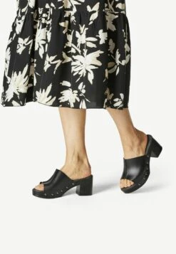 Tamaris Mules À Talons - Black Leather