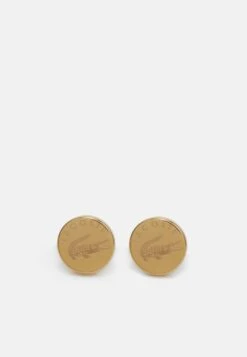 Lacoste Plated Studs With Logo And Crocodile - Boucles D'Oreilles - Gold-Coloured