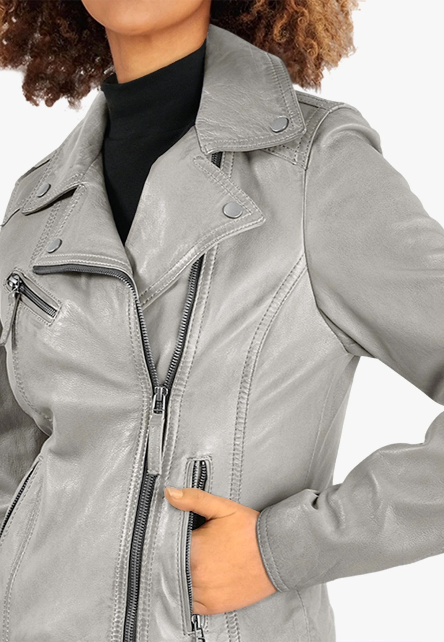 Oakwood Clips 6 - Veste En Cuir - Smoky Gray 7 Oakwood Clips 6 - Veste En Cuir - Smoky Gray – Image 5