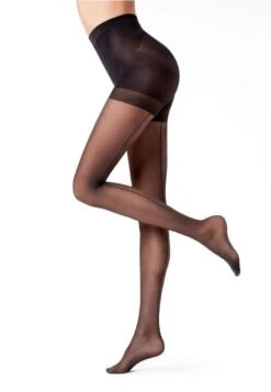 Calzedonia 20 Den Total Shaping - Collants - Riga Dietro Nero