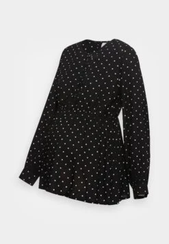 Mamalicious Mlsinem Dot Lia - T-Shirt À Manches Longues - Black