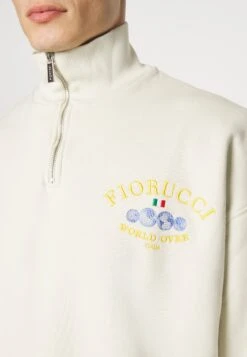 FIORUCCI World Over Half Zip Unisex - Sweatshirt - Cream -Next Soldes a68f8026d4b04edb82f962813d940ce4