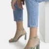 BERSHKA With Ankle Strap - Strappy 11720160 - Sandales - Khaki -Next Soldes a78f5160bf1246aeb3405fc43abd83d3