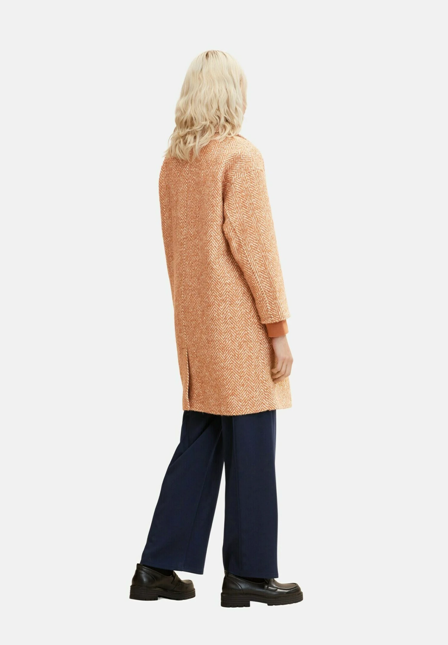 TOM TAILOR Denim Manteau Classique - Amber Orange Herringbone 5 TOM TAILOR Denim Manteau Classique - Amber Orange Herringbone – Image 3