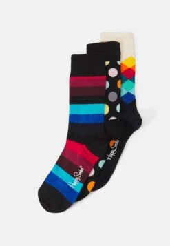 Happy Socks Big Dot And Faded Diamond And Stripe Unisex 3 Pack - Chaussettes - Multi