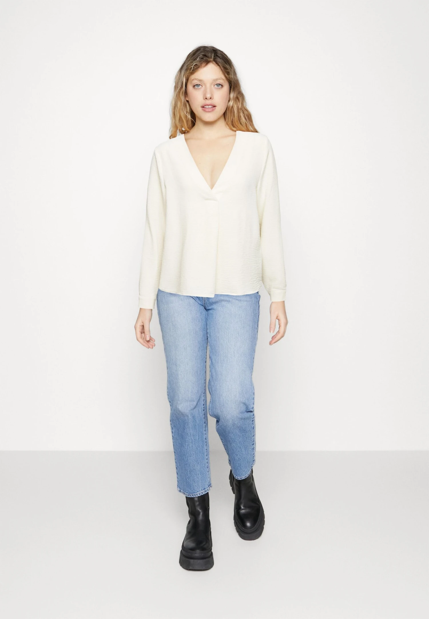 Vila Vijosa V Neck - T-Shirt À Manches Longues - Birch 4 Vila Vijosa V Neck - T-Shirt À Manches Longues - Birch – Image 2