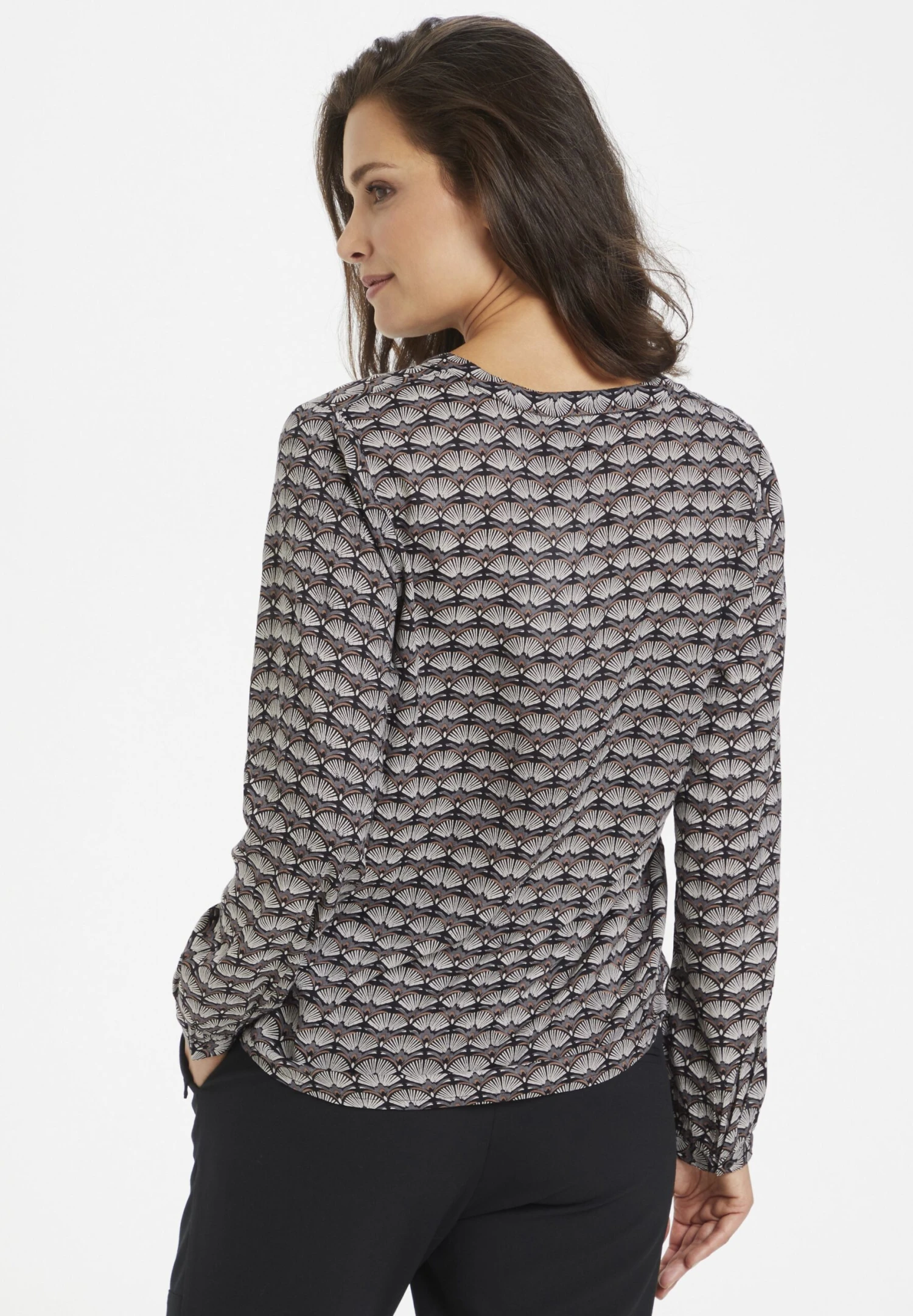 Kaffe Eva Tilly Blouse - T-Shirt À Manches Longues - Black/Woodsmoke 5 Kaffe Eva Tilly Blouse - T-Shirt À Manches Longues - Black/Woodsmoke – Image 3