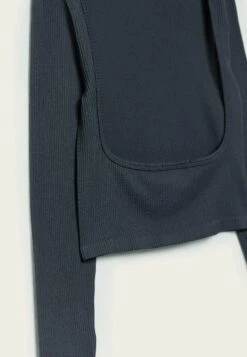 Stradivarius Seamless With Low-Cut Back - T-Shirt À Manches Longues - Dark Grey -Next Soldes aea5549fef2f423297135eb33e18d917