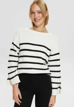 ESPRIT Gestreifter - Pullover - Off White
