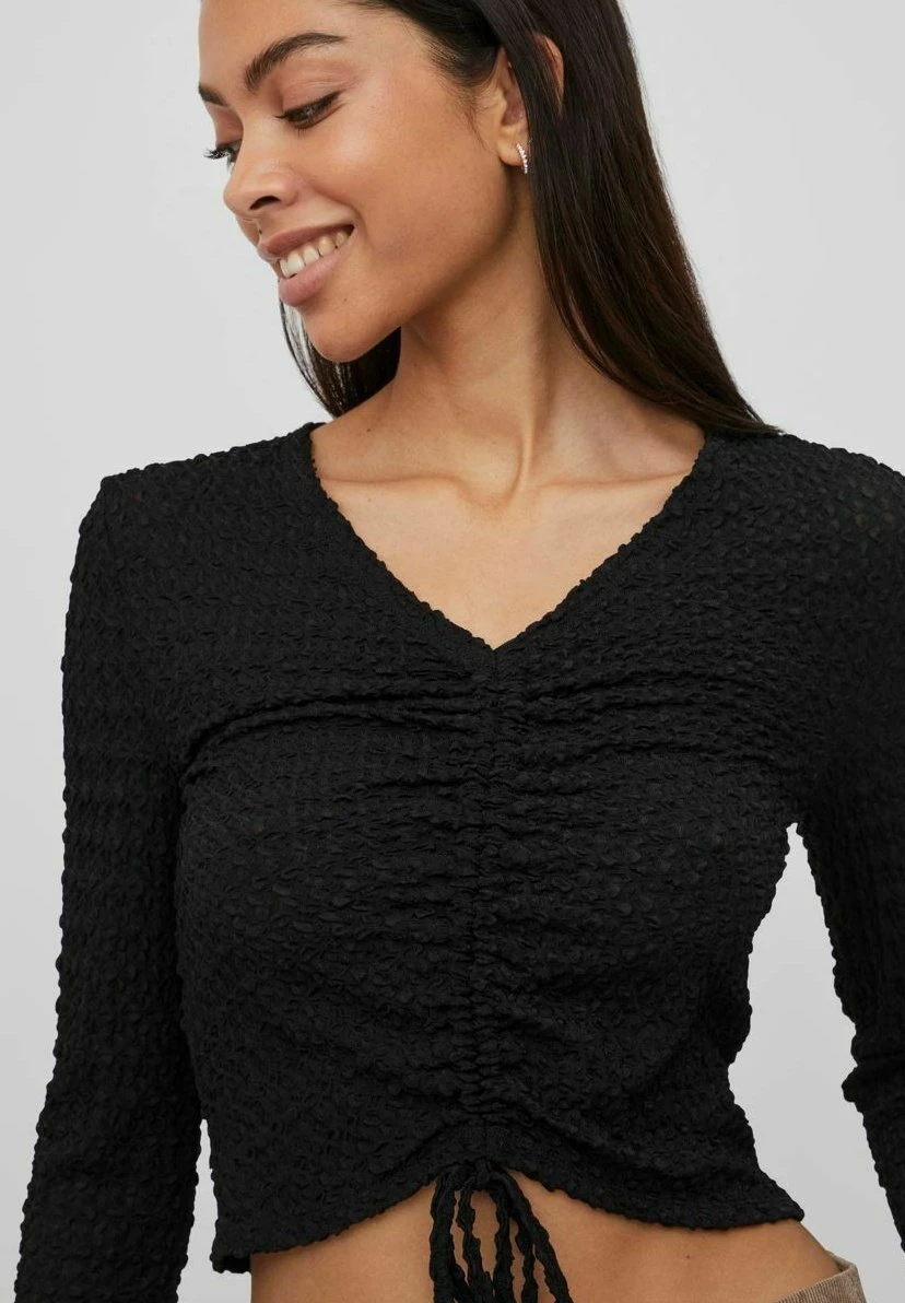 Vila Kordelzug - T-Shirt À Manches Longues - Black 6 Vila Kordelzug - T-Shirt À Manches Longues - Black – Image 4