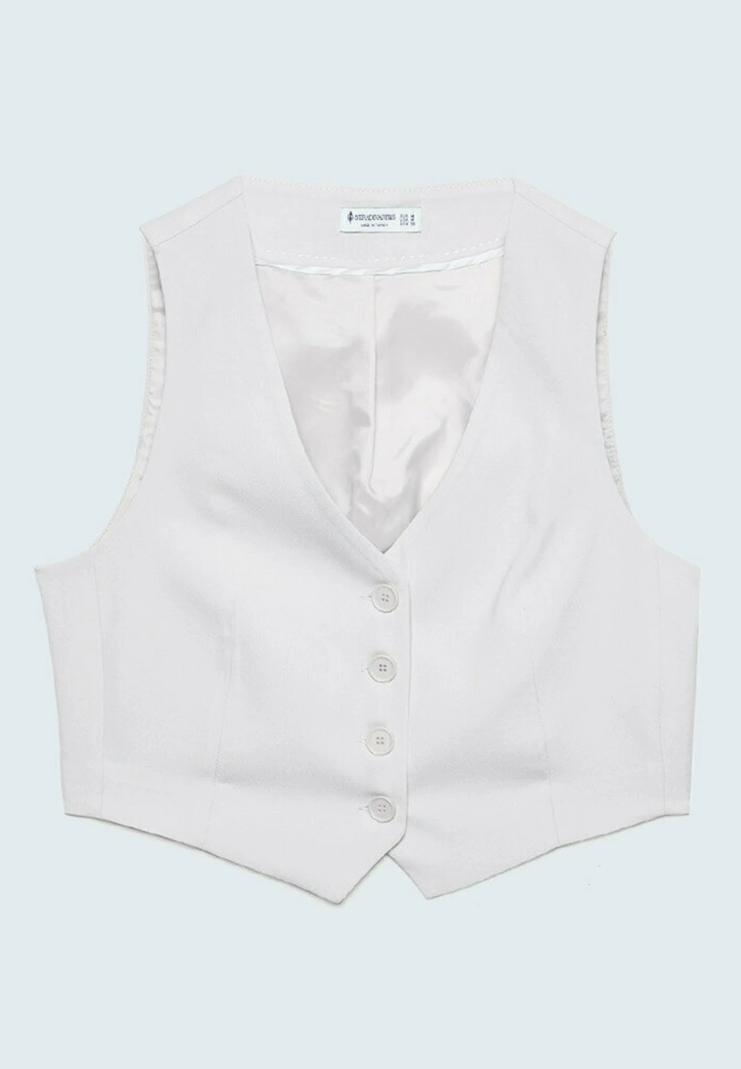 Stradivarius Kurze Basic - Veste Sans Manches - White 10 Stradivarius Kurze Basic - Veste Sans Manches - White – Image 8