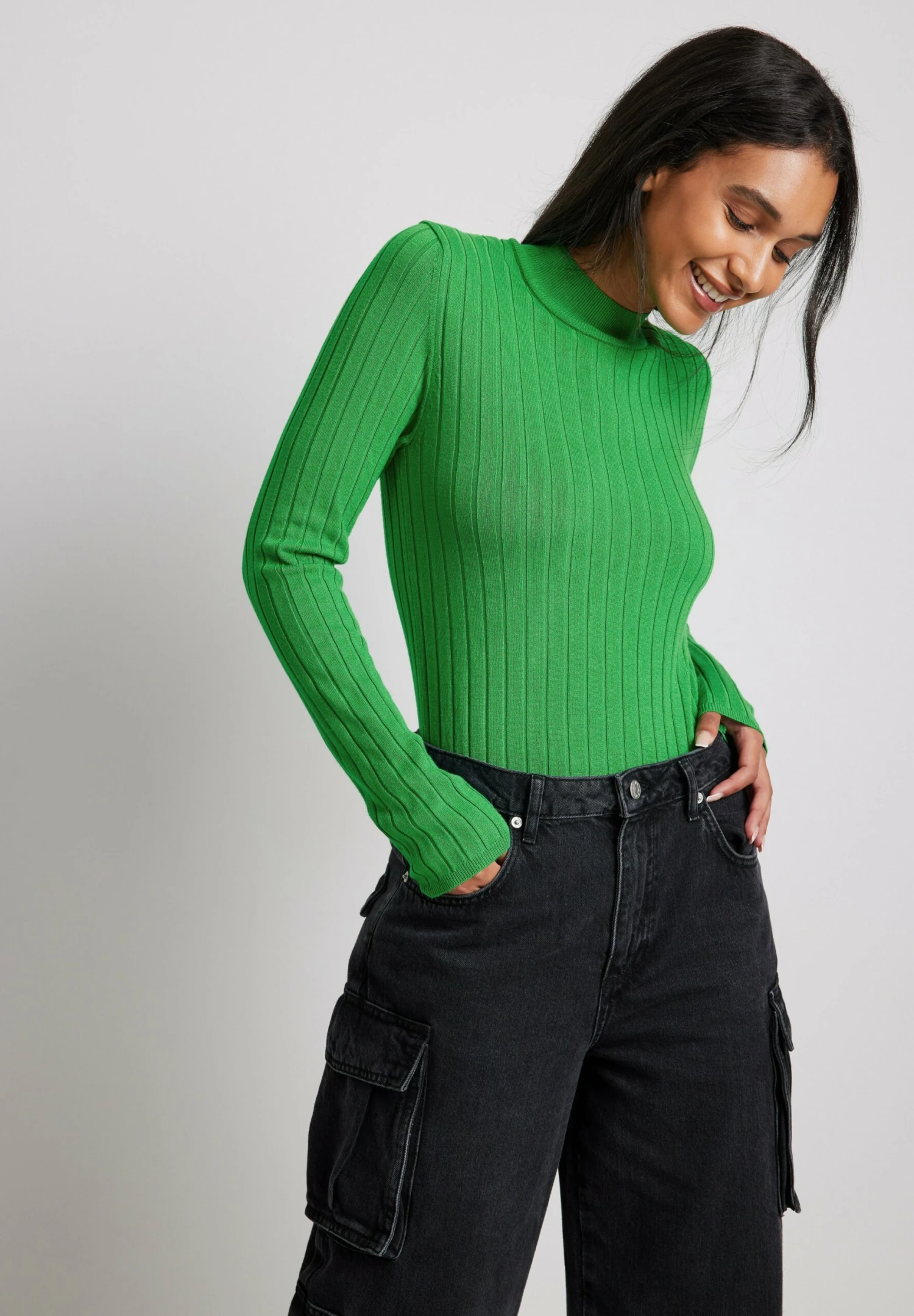 NA-KD Mit Einem Rollkragen - Pullover - Green 5 NA-KD Mit Einem Rollkragen - Pullover - Green – Image 3