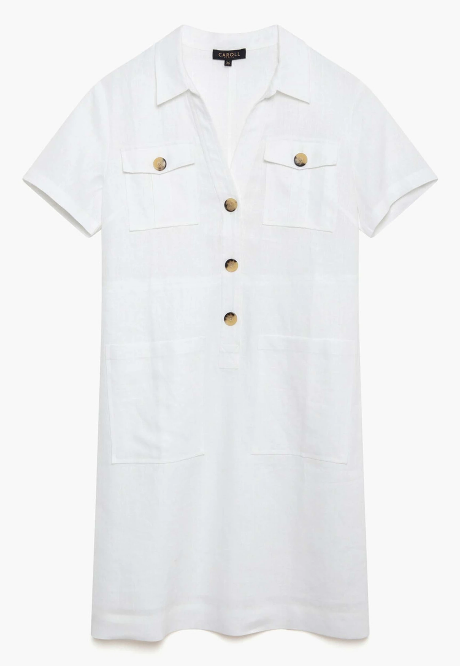 Caroll Fashion Elegant Modern - Robe Chemise - Blanc 5 Caroll Fashion Elegant Modern - Robe Chemise - Blanc – Image 3