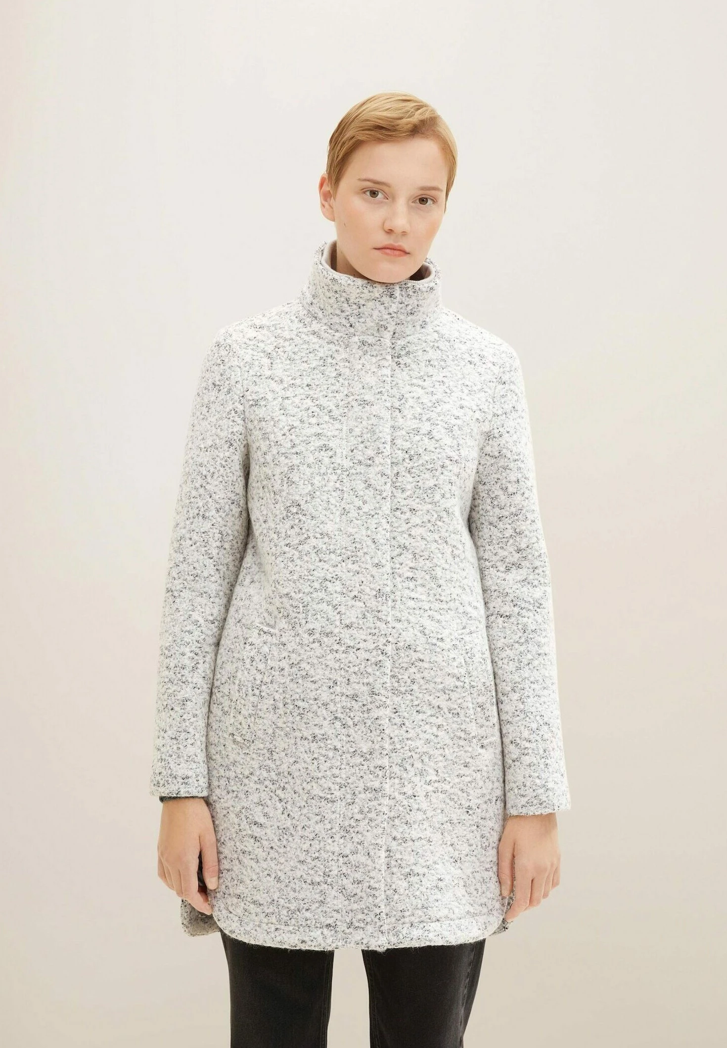 TOM TAILOR Denim Bouclé - Manteau Classique - Grey Black Boucle 3 TOM TAILOR Denim Bouclé - Manteau Classique - Grey Black Boucle