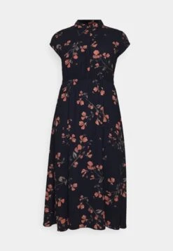 Vero Moda Curve Vmnewhallie S/S Tie Exp Cur - Robe Chemise - Night Sky -Next Soldes b5baff92d8314329883433f91ea8a2a0