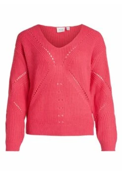 Vila V Ausschnitt - Pullover - Fandango Pink
