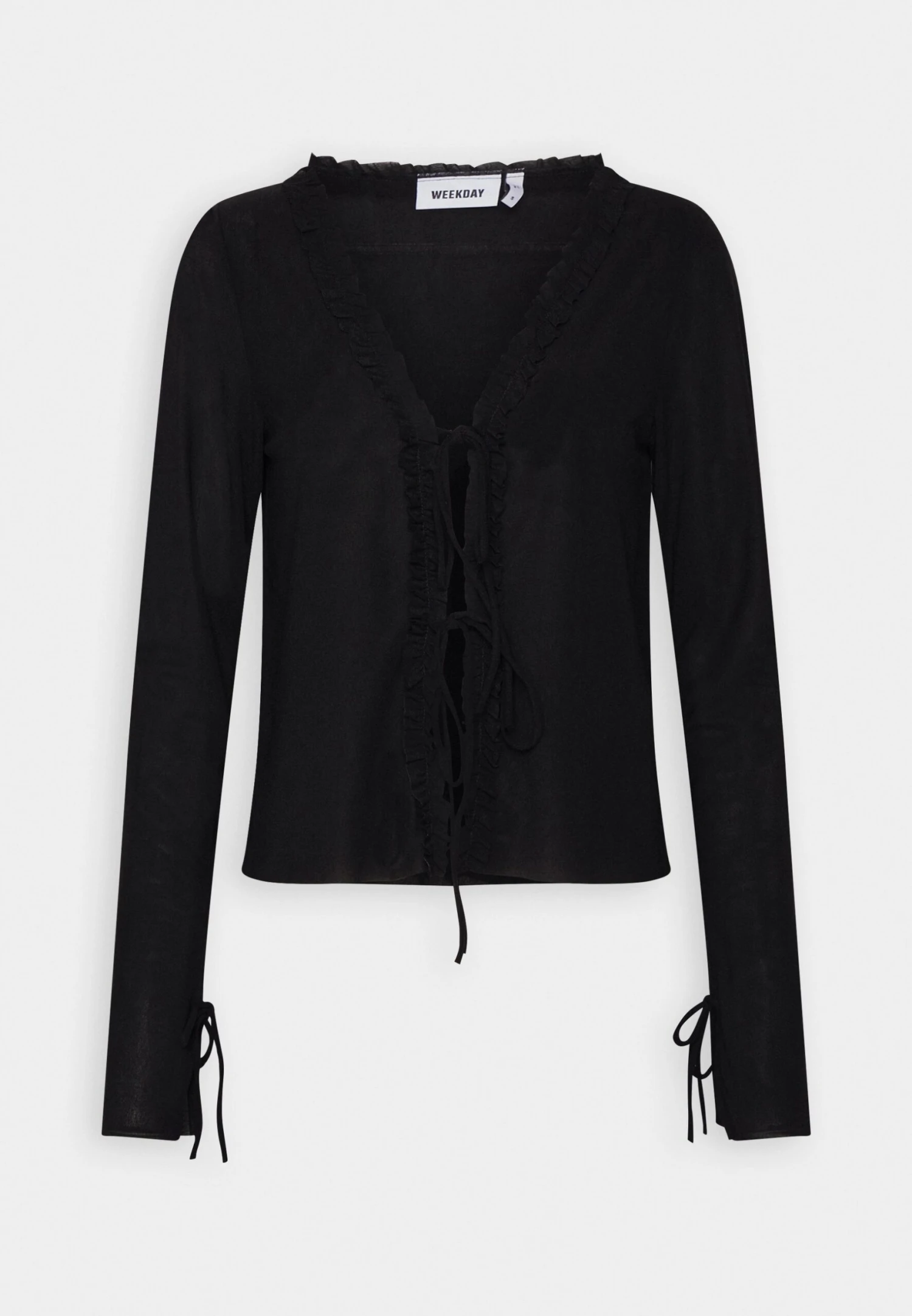 WEEKDAY Frill Long Sleeve - Gilet - Black 6 WEEKDAY Frill Long Sleeve - Gilet - Black â Image 4