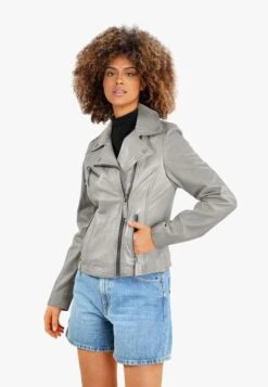 Oakwood Clips 6 - Veste En Cuir - Smoky Gray