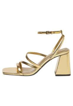 PULL & BEAR Sandales À Talons Hauts - Gold Coloured