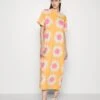 Marimekko Genista Auringonkukka Dress - Robe En Jersey - Orange/Pink/Grey