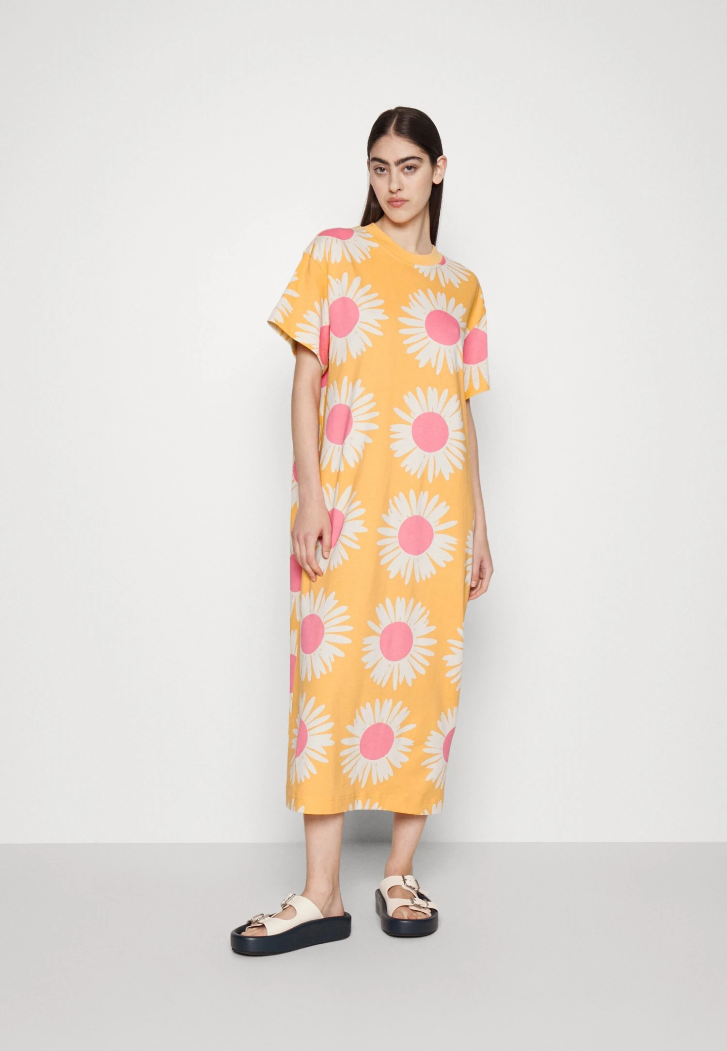Marimekko Genista Auringonkukka Dress - Robe En Jersey - Orange/Pink/Grey 3 Marimekko Genista Auringonkukka Dress - Robe En Jersey - Orange/Pink/Grey