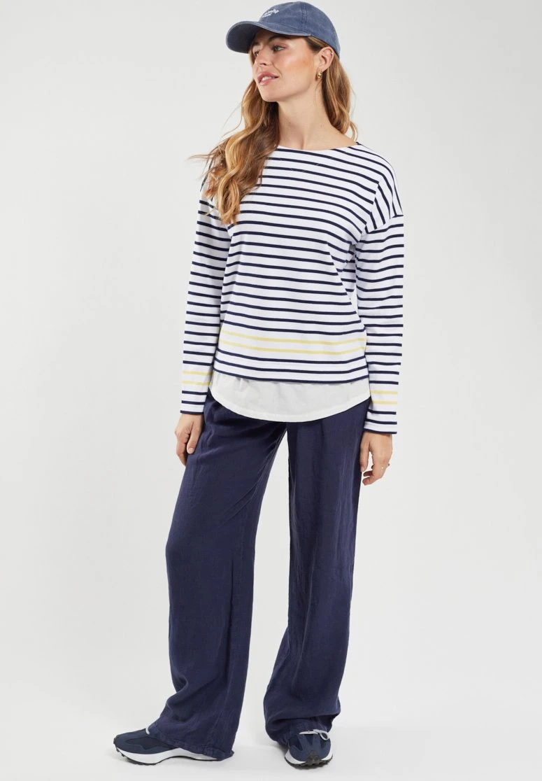 Armor-Lux Marinière - T-Shirt À Manches Longues - Blanc Seal Pamplemousse 4 Armor-Lux Marinière - T-Shirt À Manches Longues - Blanc Seal Pamplemousse – Image 2