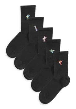Next Embroidered Motif 5 Pack Standard - Chaussettes - Black Hummingbird