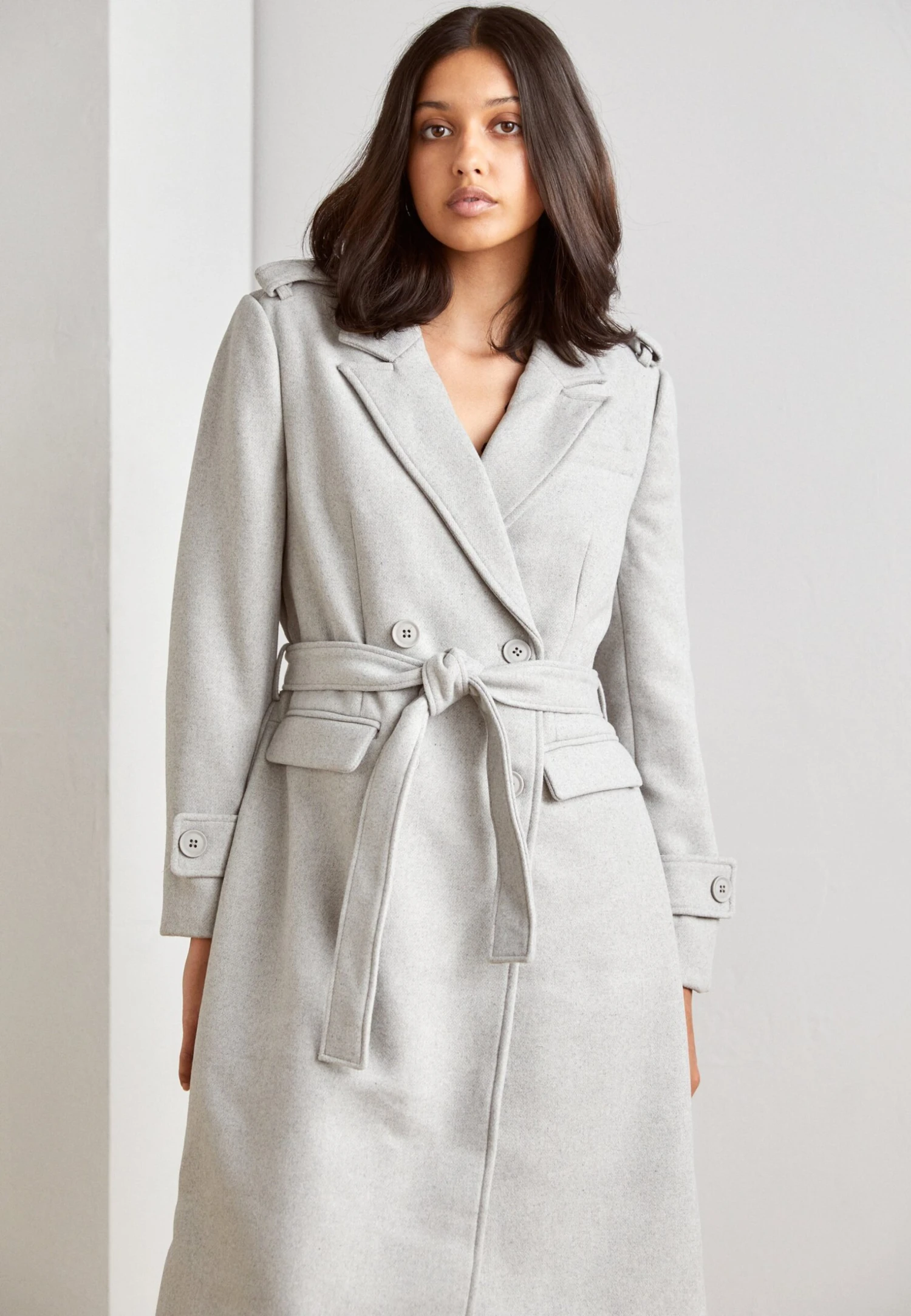 Noisy May Nmleony Long - Manteau Classique - Light Grey Melange 3 Noisy May Nmleony Long - Manteau Classique - Light Grey Melange