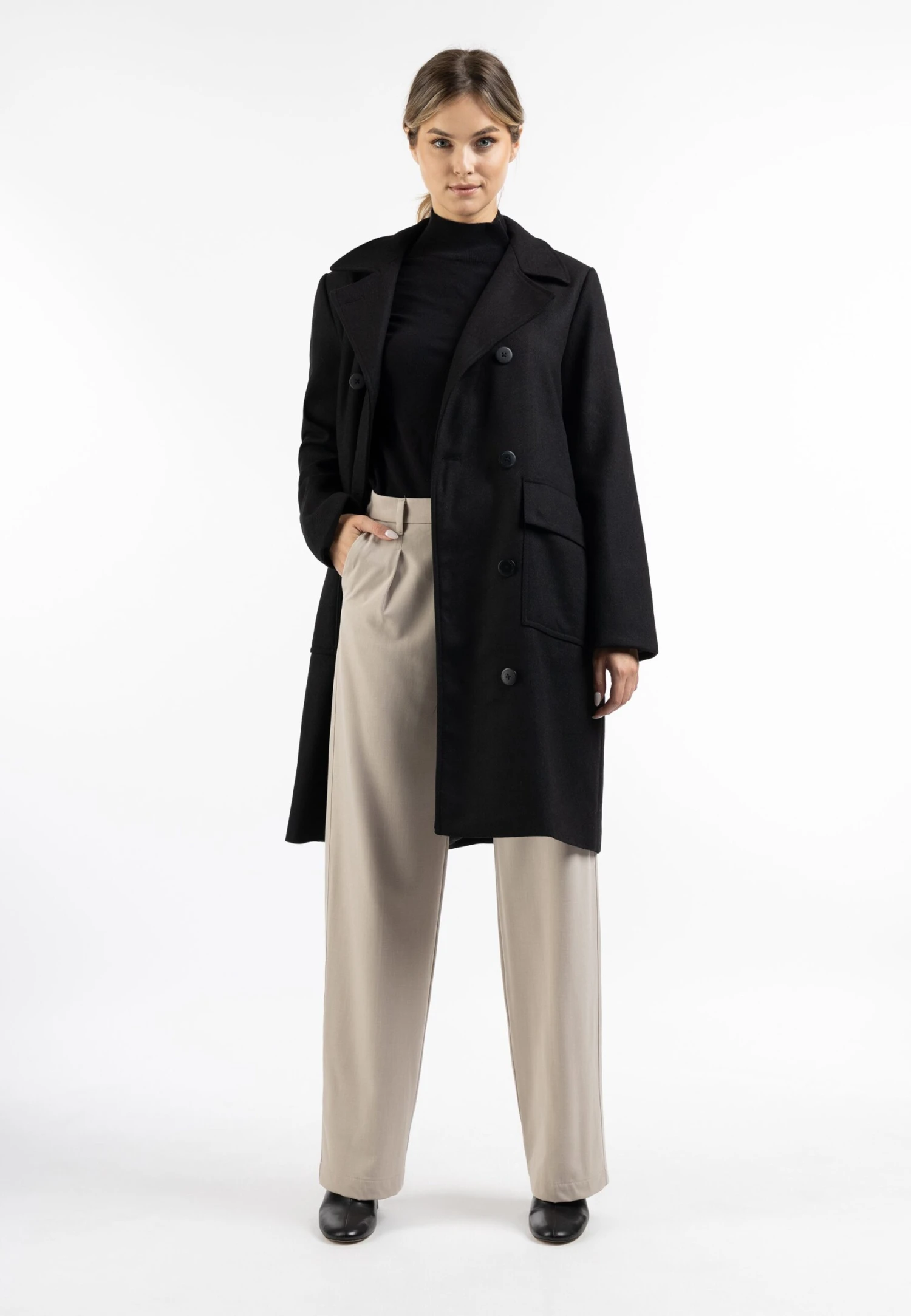 Dreimaster Manteau Classique - Schwarz 4 Dreimaster Manteau Classique - Schwarz – Image 2