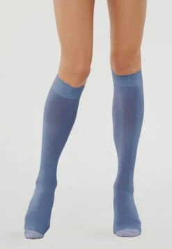 Wolford Metallic Support - Chaussettes Hautes - Ultra Violet/Silver