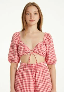 Court Manches Mi-Longues Effet Froissé - Blouse - Rot