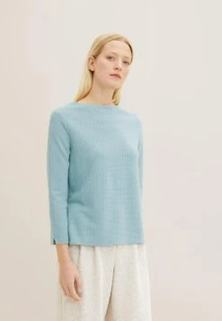 Tom Tailor Mit Ottoman Struktur - T-Shirt À Manches Longues - Tourmaline