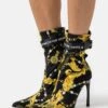 Versace Jeans Couture Bottines À Talons Hauts - Black/Gold