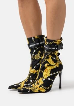 Versace Jeans Couture Bottines À Talons Hauts - Black/Gold