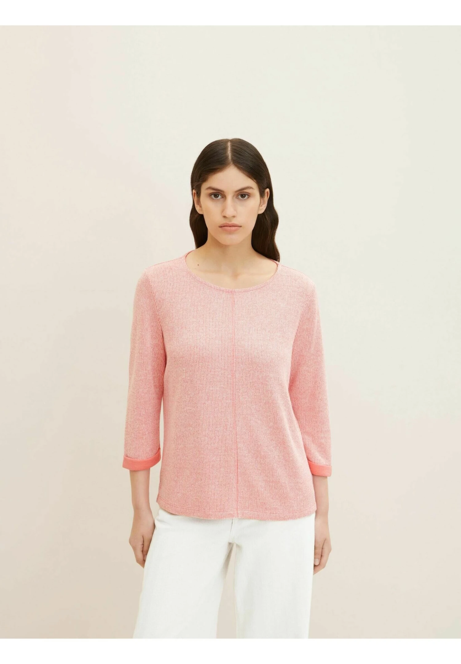 Tom Tailor Pullover - Smooth Papaya Red Melange 4 Tom Tailor Pullover - Smooth Papaya Red Melange – Image 2