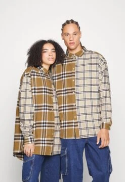 Meilleures ventes 7 YOURTURN Mash Up Check Genderless - Chemise - Beige