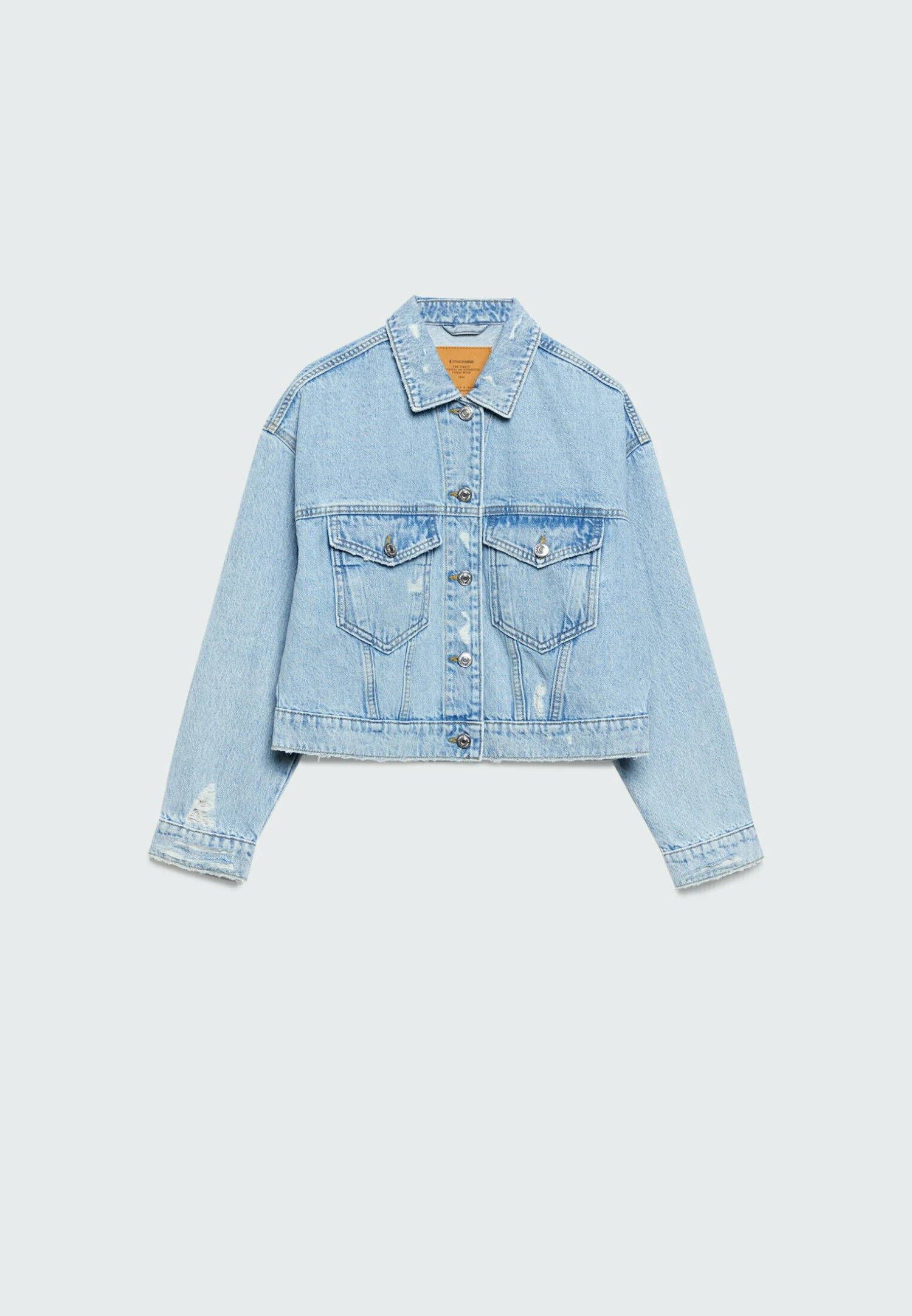 Stradivarius Ropped - Veste En Jean - Light Blue 10 Stradivarius Ropped - Veste En Jean - Light Blue – Image 8